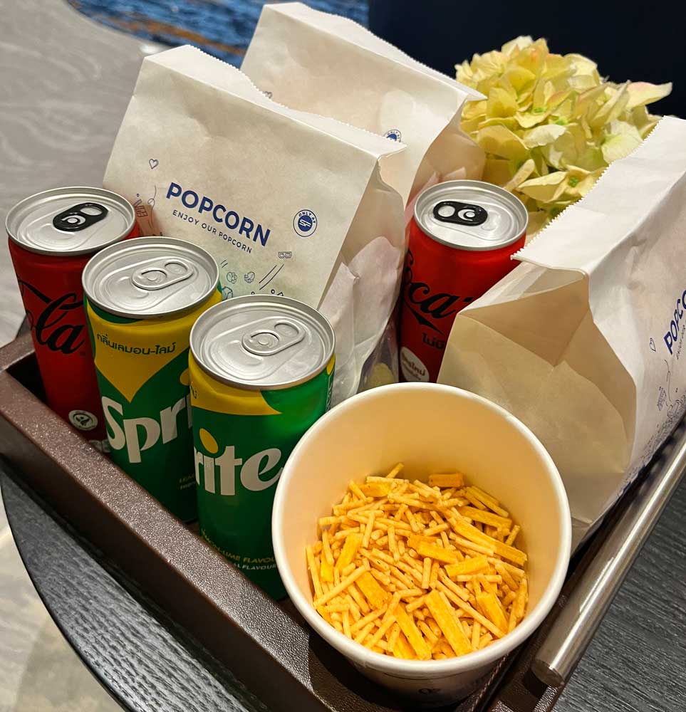 Snacks at The Bed Cinema Bangkok